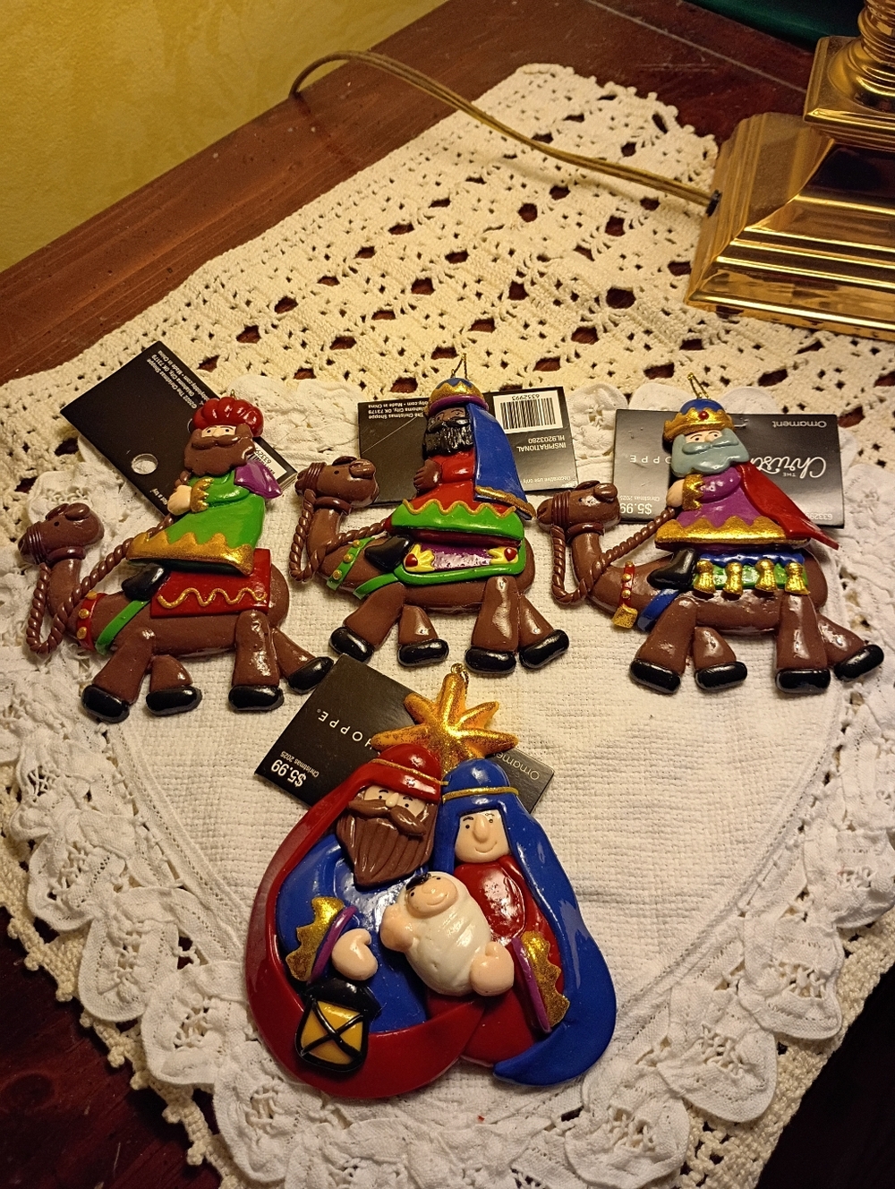 The Christmas Shoppe, Nativity Story Ornaments, NWT, Inspirational, Set Of 4